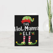 Hot Mama Christmas Elf Matching Pajama X-mas Party Kaart (Voorkant)