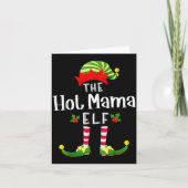 Hot Mama Christmas Elf Matching Pajama X-mas Party Kaart (Voorkant)