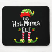 Hot Mama Christmas Elf Matching Pajama X-mas Party Muismat (Voorkant)