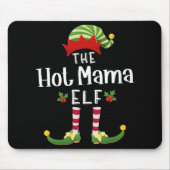 Hot Mama Christmas Elf Matching Pajama X-mas Party Muismat (Voorkant)