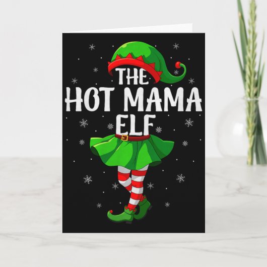 Hot Mama Elf Christmas Girls Women Elf Squad Xmas  Kaart (Voorkant)