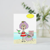 HOT MAMA MARTINI BEACH BRIEFKAART (Staand voorkant)