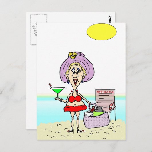 HOT MAMA MARTINI BEACH BRIEFKAART (Voorkant / Achterkant)
