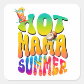 Hot Mama Vierkante Sticker (Voorkant)