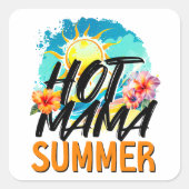 Hot Mama Vierkante Sticker (Voorkant)