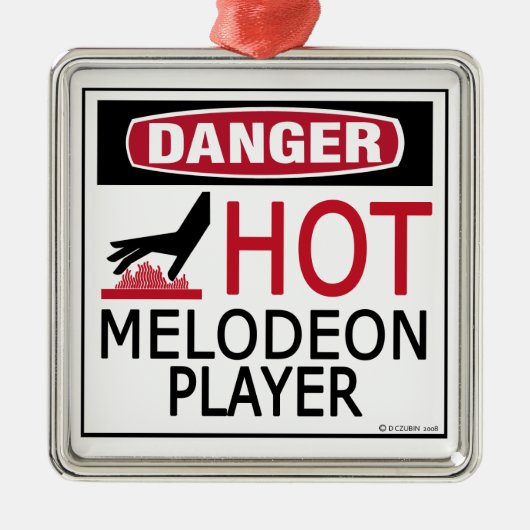 Hot-melodeonspeler Metalen Ornament (Voorkant)