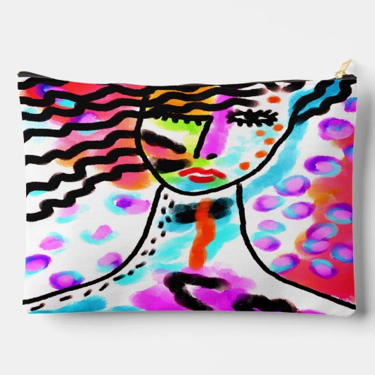 Hot-Mess Abstract digitaal portret van een vrouw Etui (Achterkant)