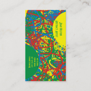 Hot Mess Abstracte artiest Red Blue Green Yellow A Visitekaartje
