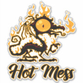 Hot Mess Crisy Dragon Sticker (Voorkant)