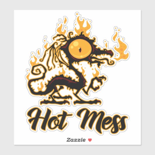 Hot Mess Crisy Dragon Sticker (Vel)