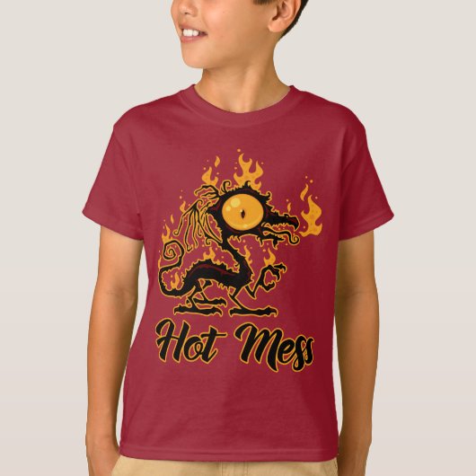 Hot Mess Crisy Dragon T-shirt (Voorkant)