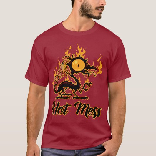 Hot Mess Crisy Dragon T-shirt (Voorkant)