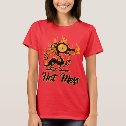 Hot Mess Crisy Dragon T-shirt (Voorkant)