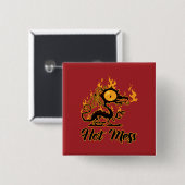 Hot Mess Crisy Dragon Vierkante Button 5,1 Cm (Voorkant /achterkant)