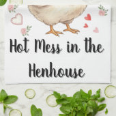 Hot Mess in the Henhouse Valentine Chicken Theedoek (Gevouwen)