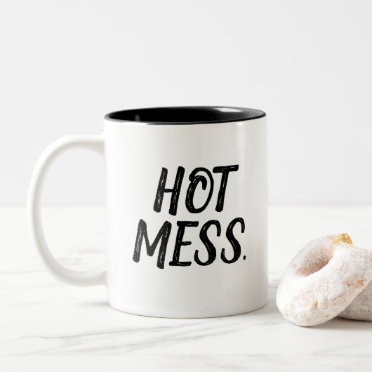 Hot Mess Morning Tweekleurige Koffiemok (Met donut)