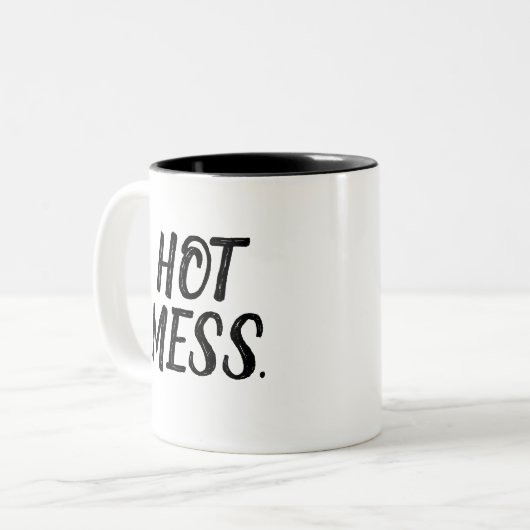 Hot Mess Morning Tweekleurige Koffiemok (Voorkant links)