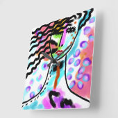 Hot Mess Originele Abstracte Kunst Vierkante Klok (Hoek)