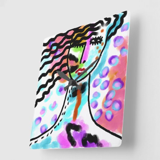 Hot Mess Originele Abstracte Kunst Vierkante Klok (Hoek)