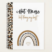 Hot Mess Quote Animal Leopard Print Rainbow Planner (Voorkant)