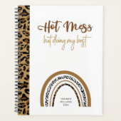 Hot Mess Quote-leopard afdrukken regenboog Planner (Voorkant)
