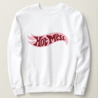 Hot Mess Sweatshirt | Retro Vlam Grafische Crewnec