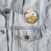 Hot-middagthee met verse lemmetjes ronde button 5,7 cm (In situ)