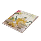 Hot-middagthee met verse lemmetjes tegeltje (Zijkant)