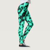 Hot Mint Cheetah Rave Liefde Leggings (Rechts)