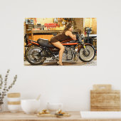 Hot Model + een hot-klassieke dragbike Poster (Keuken)