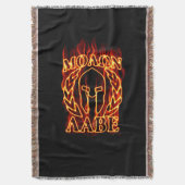 Hot Molon Labe Spartan Warrior Mask on Fire Deken (Voorkant Verticaal)