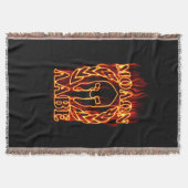 Hot Molon Labe Spartan Warrior Mask on Fire Deken (Voorkant)