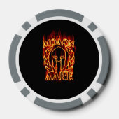 Hot Molon Labe Spartan Warrior Mask on Fire Pokerchips (Achterkant)