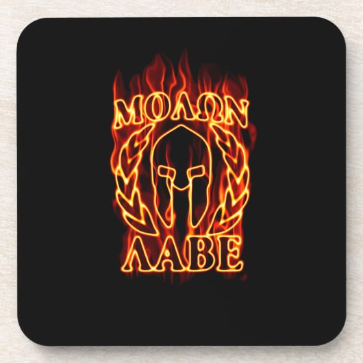 Hot Molon Labe Warrior Mask Laurels on Fire Drankjes Onderzetter (Voorkant)
