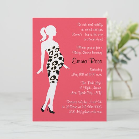 Hot Momma! baby shower Uitnodiging (Staand voorkant)