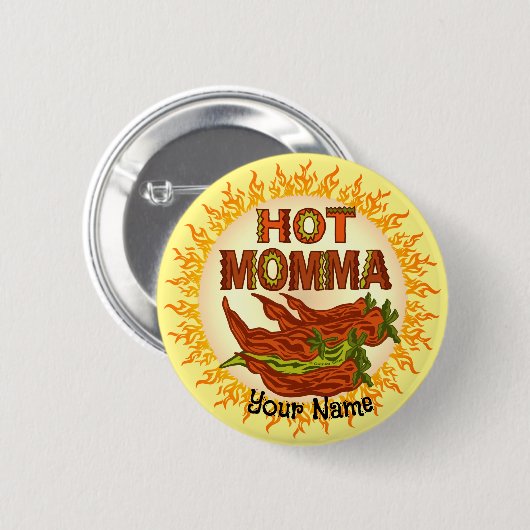 Hot Momma custom Ronde Button 5,7 Cm (Voorkant /achterkant)