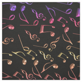 Hot-Muzieknoten op zwart of in kleur Stof