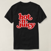 Hot N Juicy 70s hamburger cheeseburger fast food T-shirt (Design voorkant)