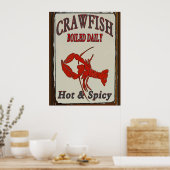 Hot N Spicy Boiled Crawfish Sign Poster (Keuken)