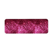 HOT NEON PINK SPARKLE GLITTER ACHTERGROND FUN ETIKET (Voorkant)
