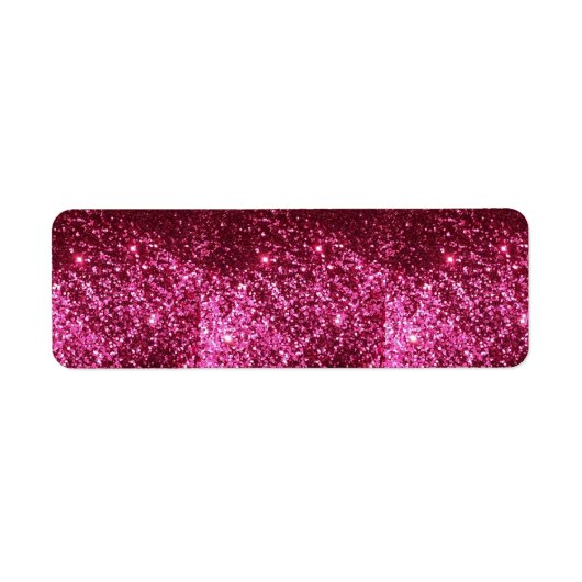 HOT NEON PINK SPARKLE GLITTER ACHTERGROND FUN ETIKET (Voorkant)