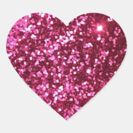 HOT NEON PINK SPARKLE GLITTER ACHTERGROND FUN HART STICKER