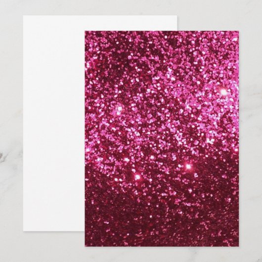 HOT NEON PINK SPARKLE GLITTER ACHTERGROND FUN KAART (Voorkant / Achterkant)