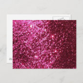 HOT NEON PINK SPARKLE GLITTER ACHTERGROND FUN UITNODIGING BRIEFKAART (Voorkant / Achterkant)