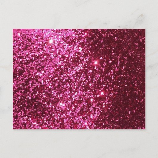 HOT NEON PINK SPARKLE GLITTER ACHTERGROND FUN UITNODIGING BRIEFKAART (Voorkant)