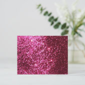 HOT NEON PINK SPARKLE GLITTER ACHTERGROND FUN UITNODIGING BRIEFKAART (Staand voorkant)