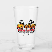 'Hot Nuts Diecast Racing'-plusteken Glas (Voorkant)