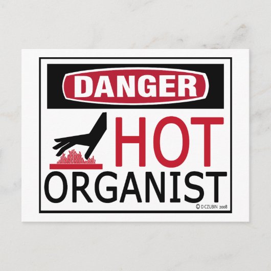 Hot Organist Briefkaart (Voorkant)