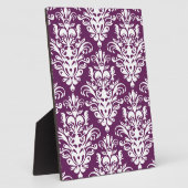 Hot-Paars en White Elegant Damask Patroon Fotoplaat (Zijkant)