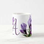 Hot  paars spring bloemen A monogram Koffiemok (Center)